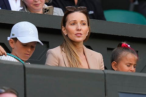 Jelena Djokovic and her children Stefan and Tara